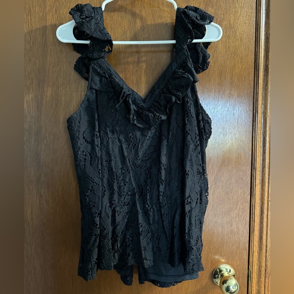 Black Lacy Torrid Tank Top Size 1 - Picture 3 of 3